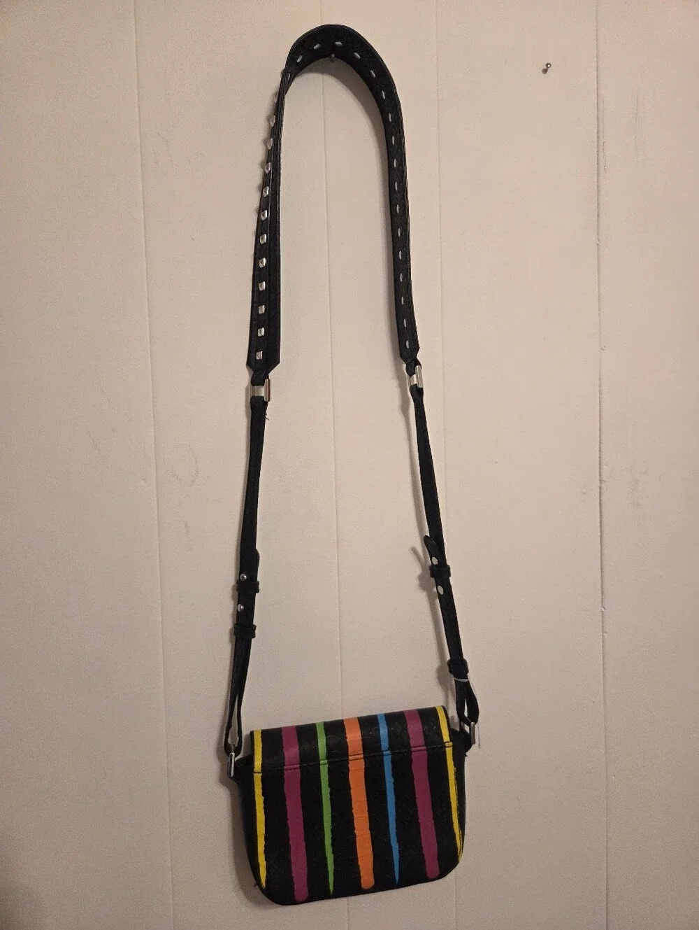 Victoria's Secret Faux Leather Studded Rainbow Colored Crossbody